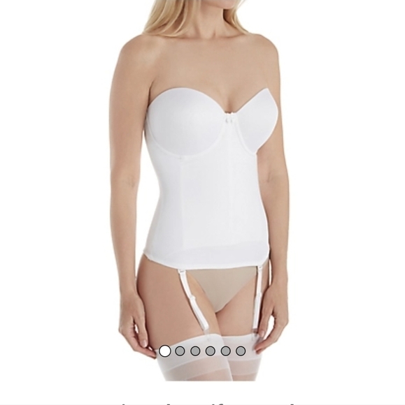 NWT Bridal Bustier with Garters Convertible Strapless White 38C - Picture 1 of 15